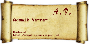 Adamik Verner névjegykártya